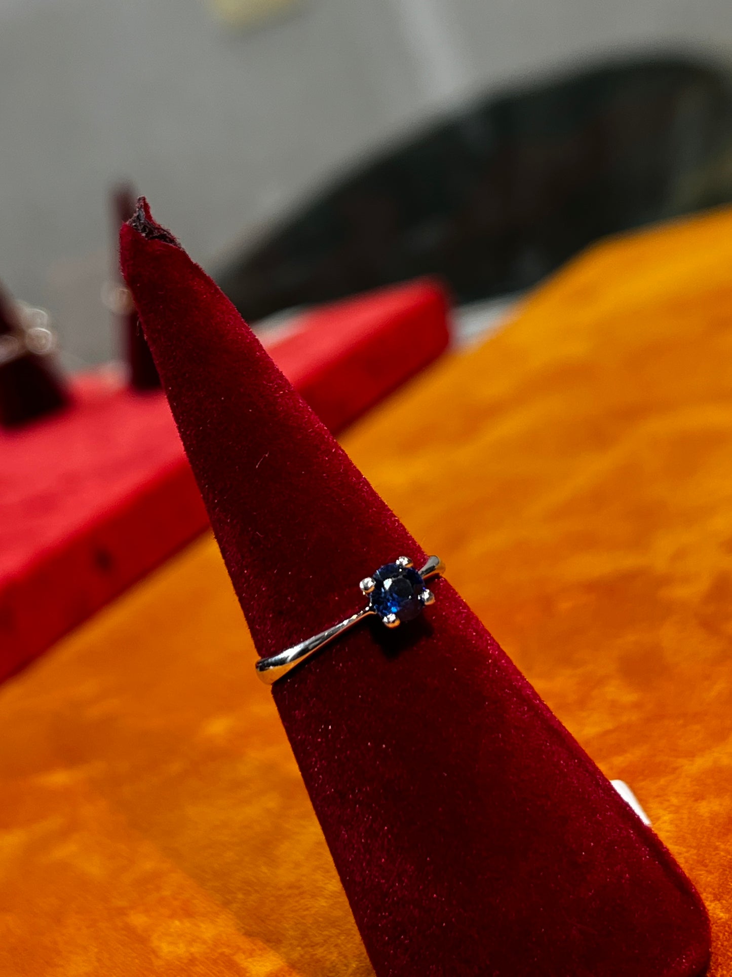 Midnight Solitaire Sapphire Ring